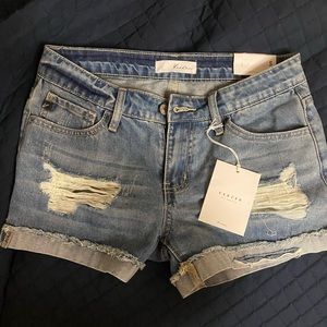 KanCan distressed denim shorts
